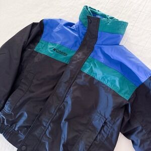 Vintage Columbia Color Block Bugaboo Jacket 14/16 Boys Black Blue‎ Green